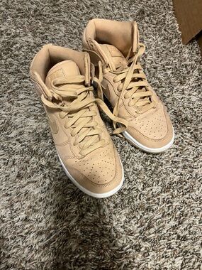 Nike High-Top Sneakers in Beige/Tan